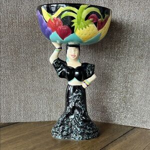 Vintage Rachel Elizando Tropical Handpainted Margarita Glass/Bowl/Trinket Dish